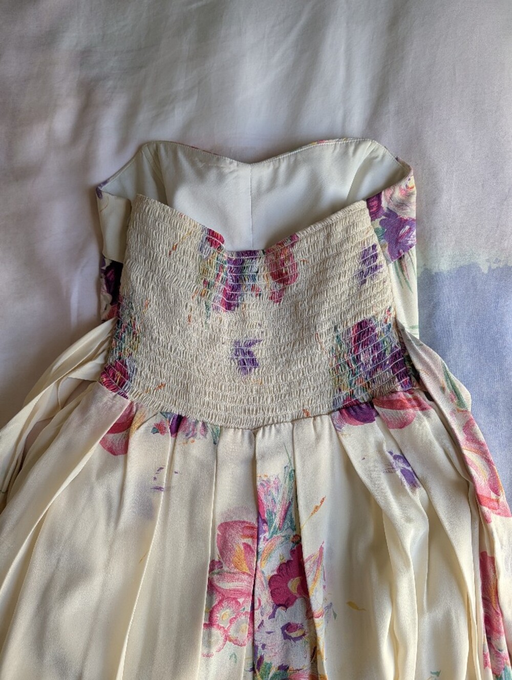 Vintage Strapless Betsey Johnson Floral Dress - Picture 4 of 4